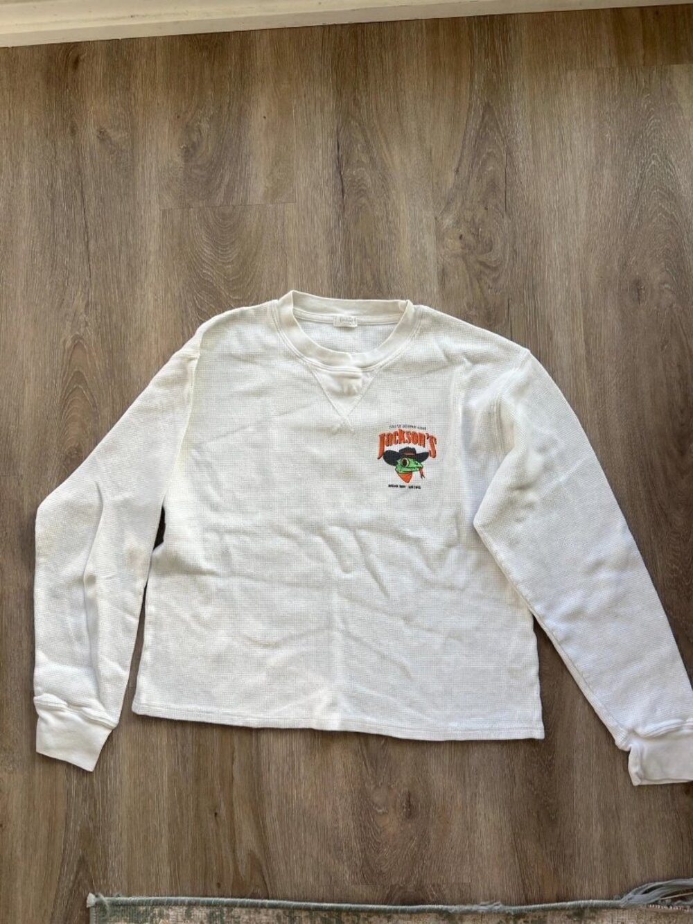 Brandy Melville White Jacksons Thermal Long Sleeve